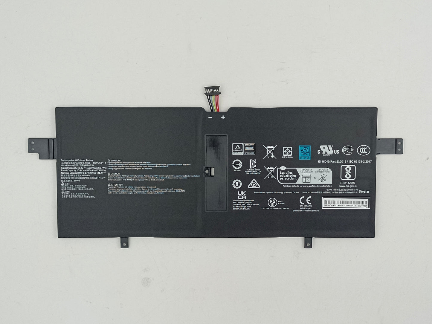 MSI S9N-0G4A202-AQ2 Battery Label
